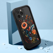 HONTINGA iPhone 13 Pro Max ile Uyumlu Kılıfı Düşüme Önleyici Basitlik Anti Düşme Kamera Korumali Şirin Kedi Çiçek Siyah Desen Yumuşak Silikon Telefon Kılıfı Kadın ve Erkek Için Uygundur K2-0068