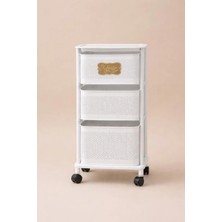 Mis Kitchen Tekerlekli 3 Katlı Kare Metal Organizer Sepet Meyvelik Sebzelik Siyah