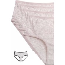 Bemy Store 4'lü Yeni Seri Renkli Yüksek Bel Fitilli Ribana Bato Külot Kahve