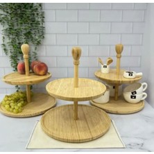 Özbience Bambu 2 Katlı Şekerlik ve Sunum Tabağı, Şık ve Kullanışlı Tasarım