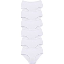 Bemy Store 6 Adet Tutku Kadın Yüksek Bel Bato Kalın Lastik Külot Beyaz