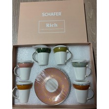 Schafer Rich 6 Kişilik Kahve Fincan Takımı 12 Prç - ASORTI01