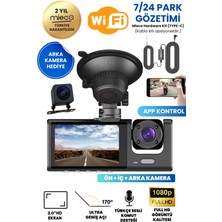 Mieco 1s Wifi / App /1080P / Fhd/ 170° Ultra Geniş Açı/gece Görüş/ G-Sensörü 3 Kameralı Araç Kamerası (2026)
