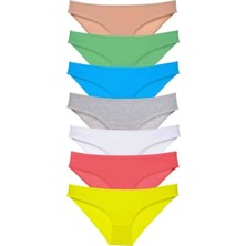 Bemy Store 7 Adet Süper Eko Set Likralı Kadın Slip Külot Çok Renkli