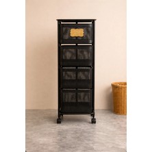 Mis Kitchen 4 Katlı Metal Tekerlekli Sebze Meyve Sepeti Mutfak Organizer Patates Soğanlık