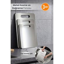 Orvila 3 Boy Çift Yön Paslanmaz Çelik Kesme ve Doğrama Tahtası