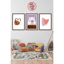 Giftcrea Uv Baskılı Çocuk Odası 3'lü Ahşap Mdf Tablo Seti - V21