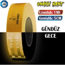 Kılınç Oto Market Tüvtürk Onaylı 1 Metre Kırmızı Reflektörlü Reflektif Fosforlu Şerit Bant Ikaz Bandı
