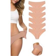 Bemy Store 6 Adet Kadın Dikişsiz Lazer Kesim Esnek Iz Yapmayan Külot Ten