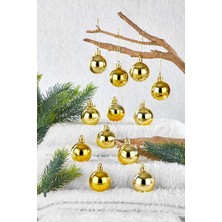 Yılbaşı Süsü Metalize Top Gold 4 cm 12'li 4 Adet