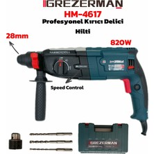 Grezerman Kırıcı Delici Matkap – 820 Watt | Beton, Duvar ve Taş Için Güçlü Performans