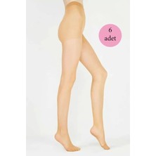 Bemy Store 6 Adet Parlak Fit 15 Likralı Külotlu Çorap Ten