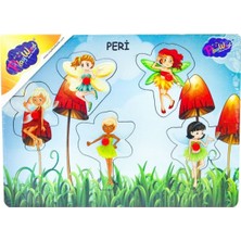 Özbience Ahşap Tutmalı Peri Kızı Puzzle, Eğlenceli ve Öğretici Oyun Seti