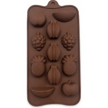 Homvira🍎🍍 Meyve Figürlü Silikon Çikolata Kalıbı | Esnek Yapışmaz Çikolata Jelibon Buz Sabun Kalıbı | -40°c / +230°C Isıya Dayanıklı