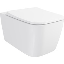 VitrA Metropole Square Quantum Flush, 7906B403-0090 Asma Klozet, 56 cm, Beyaz, Kapak Dahil Değildir