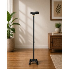 PremiumPort Ayarlanabilir Metal Destek Bastonu, Ergonomik ve Kaymaz Taban, 102 cm