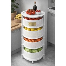Mis Kitchen 4 Katlı Siyah Metal Patates Soğan Kovası Sebzelik Organizer Sebzelik
