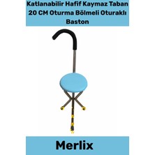 PremiumPort Katlanabilir Oturma Oturaklı Baston, Hafif ve Kaymaz Taban, 20 cm