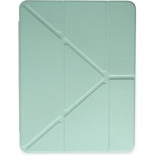 Bigelal Ipad Pro 12.9 (2021) Kılıf Kalemlikli Mars Tablet Kılıfı - Açık Yeşil