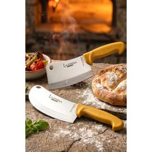 Lazbisa Gold Serisi Pide Börek Mutfak Bıçağı Salata Pizza Bıçak Kıyma Satırı Doğrama 2 Li Set ( Mft-012 )