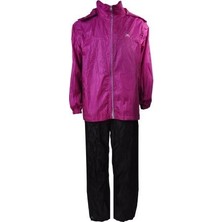 A&C Packway Yağmurluk Set XL Beden Mor - Siyah Renkli Hafif Su Geçirmez Dış Giyim