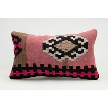 Kilim Wholesale El Yapımı Eski Kilimden Yapılmış Vintage Kırlent Kılıfı, Yün, 30X50 cm