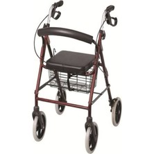 PremiumPort 4 Tekerlekli Hasta Yürüteci, Frenli Walker, Güvenli ve Rahat Kullanım