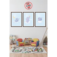 Giftcrea Uv Baskılı Çocuk Odası 3'lü Ahşap Mdf Tablo Seti - V24