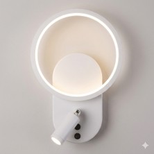 SeckinStore Dekoratif Yatak Başı Okuma Lambası 6+3 Watt Gün Işığı 4000K Çift Kademeli Beyaz/siyah Kasa Ycl