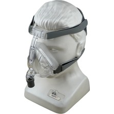 PremiumPort Full Face Cpap Maske, M Beden, Ağız Burun, Hortum ile Rahat Uyku