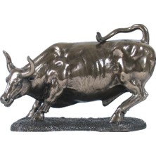 Veronese Bronz Renk Kızgın Boğa Figürü 24cm