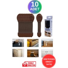 Özgürce Kahverengi Çocuk Bebek Çekmece ve Dolap Güvenlik Kilidi 10'lu Paket
