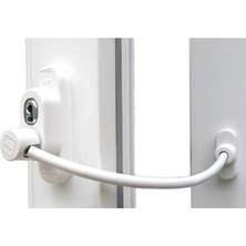 Özgürce Çelik Halatlı Pvc Pencere Güvenlik Kilidi, Çocuk Koruma, Beyaz, 1 Adet