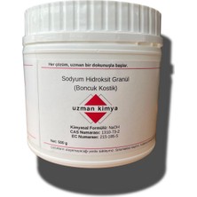 Uzman Kimya Boncuk Kostik (Sodyum Hidroksit, NaOH) – Temizlik ve Endüstriyel Kullanım / Sodium Hydroxide – Kavanoz – Caustic Soda Granular
