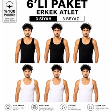 Erdem Erkek 6'lı Beyaz Penye Atlet