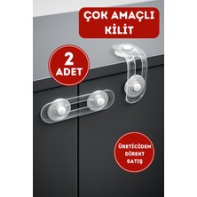 Özgürce Çocuk Güvenlik Mandallı Çoklu Dolap ve Çekmece Kilidi Seti (2 Adet)