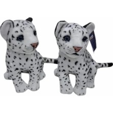 Hsc Bilişim PL50135 25 cm Oturan Küçük Beyaz Leopar-Hly
