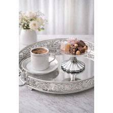 Özbience Şeffaf Gümüş Dekoratif Lokum ve Sunum Standı 8 cm