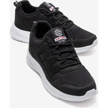 Ccway Erkek Bağcıklı Anorak Spor Ayakkabı Siyah Beyaz