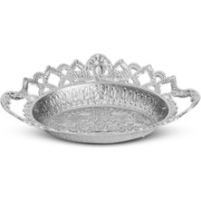 Özbience Şık Saray Oval Metal Hurmalık, Çerezlik, Şekerlik ve Lokumluk Seti