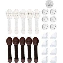 Özgürce Çocuk Güvenlik Seti 24 Parça, Dolap, Çekmece, Köşe ve Priz Koruyucu