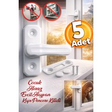Özgürce Bebek ve Çocuklar Için Güvenli Pvc Kapı ve Pencere Emniyet Kilidi 5 Adet