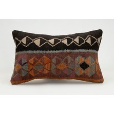 Kilim Wholesale El Yapımı Eski Kilimden Yapılmış Vintage Kırlent Kılıfı, Yün, 30X50 cm