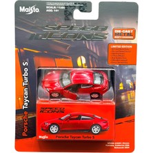 Maisto 1:64 Speed Icons Koleksiyon Araçlar Porsche Taycan Turbo S Kırmızı