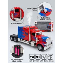 Ayfilem Oyuncak Metal Tır Pilli Sesli Çek Bırak Işıklı Kapıları Açılan Duman Çıkaran 22 cm
