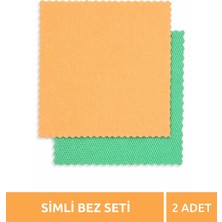 My Clean Vibe Mikrofiber Inox Temizlik Bezi (Simli) - Turuncu,yeşil