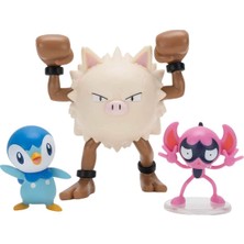 Pokemon Battle 3'lü Fi̇gür Seti̇ Piplup Primeape Impidimp