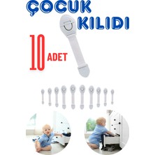 Özgürce 10'lu Bebek Güvenlik Çekmece ve Dolap Kilidi, Tak ve Kullanımı Kolay