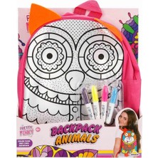 Hsc Bilişim Pretty Pinky Boyanabilir Desenli Baykuş Sırt Çantası