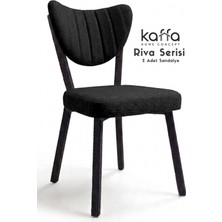 Kaffahome Riva , Modern Mutfak Sandalyesi, Yemek Odası Sandalyesi, Bahçe, Kafe - 2 Adet Siyah Sandalye